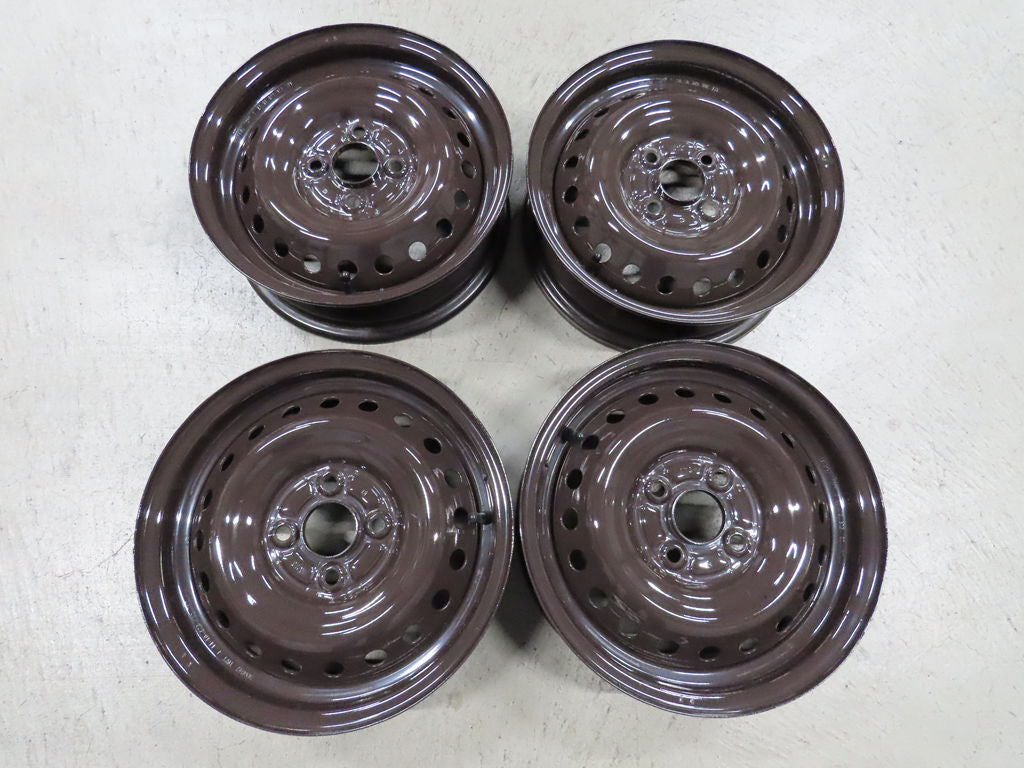 ☆4 ホンダ N-BOX ブラウン 純正 155/65R14 メッキトリムリング JF1 N-ONE 4.5J PCD100 4穴 スチール 超バリ溝 タイヤホイールセット