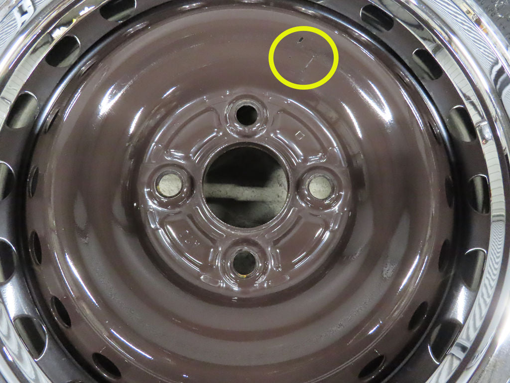 ☆4 ホンダ N-BOX ブラウン 純正 155/65R14 メッキトリムリング JF1 N-ONE 4.5J PCD100 4穴 スチール 超バリ溝 タイヤホイールセット