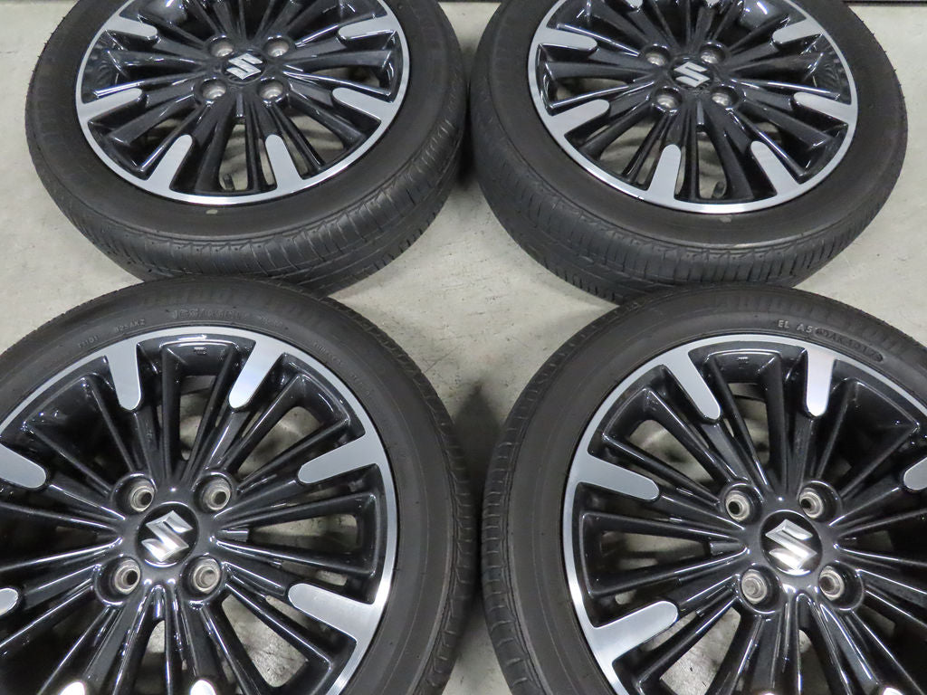 ☆4 ガリ傷無 スズキ スペーシア カスタム 165/55R15 ブリヂストン B250 4.5J +45 PCD100 4穴 15インチ MK53S タイヤホイールセット