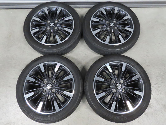 ☆4 ガリ傷無 スズキ スペーシア カスタム 165/55R15 ブリヂストン B250 4.5J +45 PCD100 4穴 15インチ MK53S タイヤホイールセット